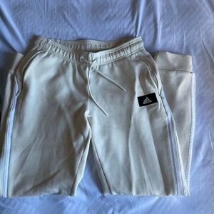 Adidas Cream Ankle Length Joggers / Sweatpants